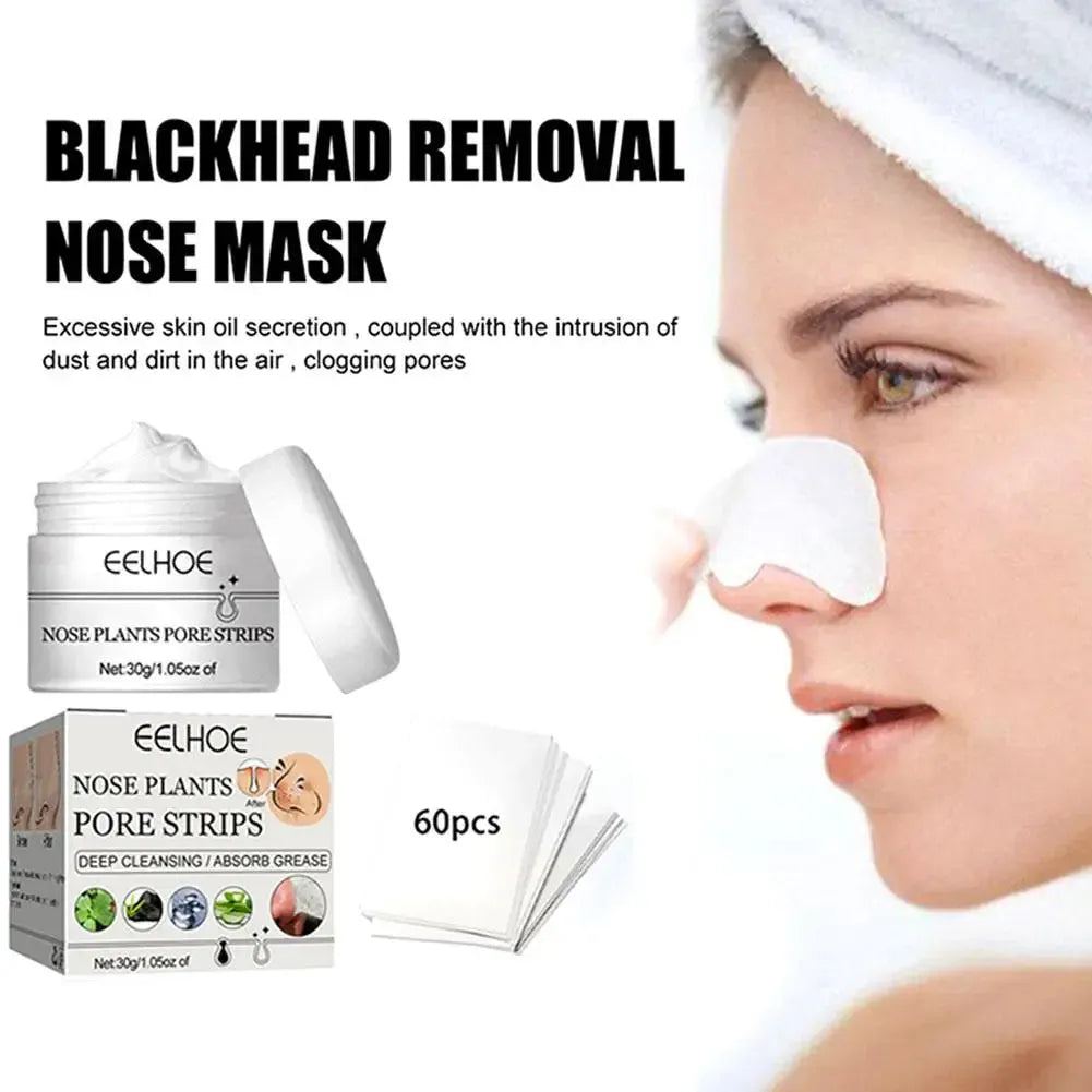 Blackhead Removal Face Mask Unisex Nose Mask Bamboo Charcoal Pores Dirt Remove T-zone Deep Cleansing Peel-Off Mask Skin Care
