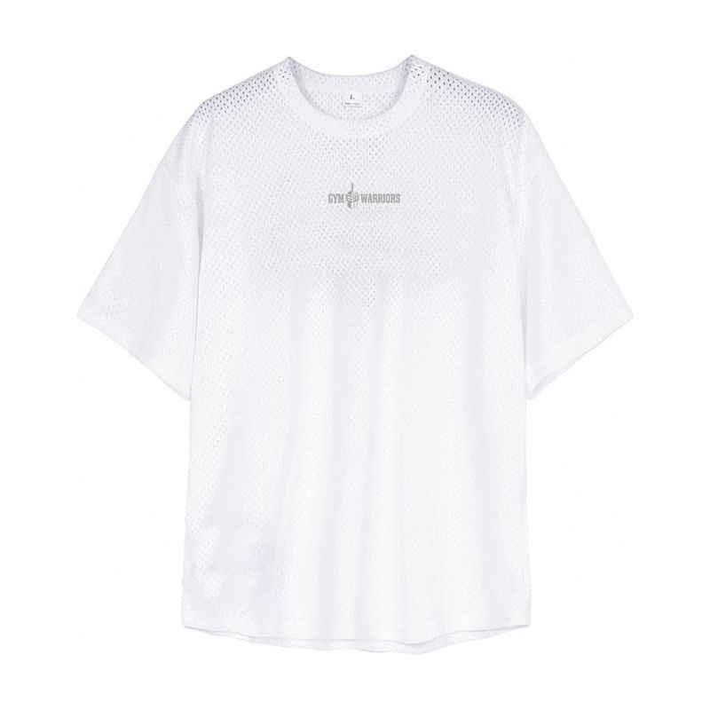 Mens Mesh Oversized Fashion Casual Quick Dry Sporting Tshirt Fitness Bodybuilding Gym Clothing - Jointcorp