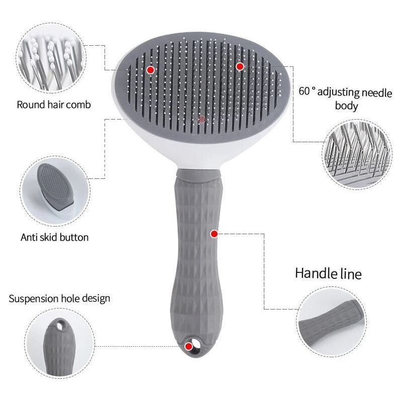 Pet Dog Brush Cat Comb Self Cleaning Pet Hair Remover Brush For Dogs Cats Grooming Tools Pets Dematting Comb Dogs Accessories - Jointcorp