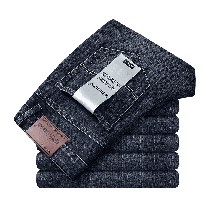 Wthinlee New Business Men's Jeans Casual Straight Stretch Fashion Classic Blue Black Work Denim Trousers Male Brand Clothing