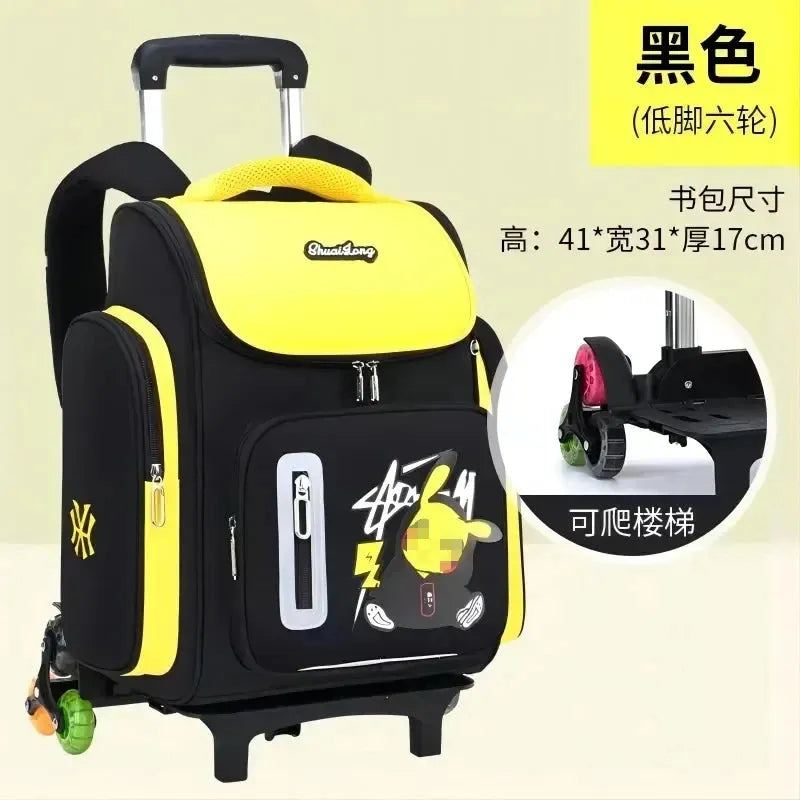 Pokemon Pikachu School Bag Backpack Trolley Organizer Bag Anime Character Travel Bag Student Stationery Backpack Children's Gift