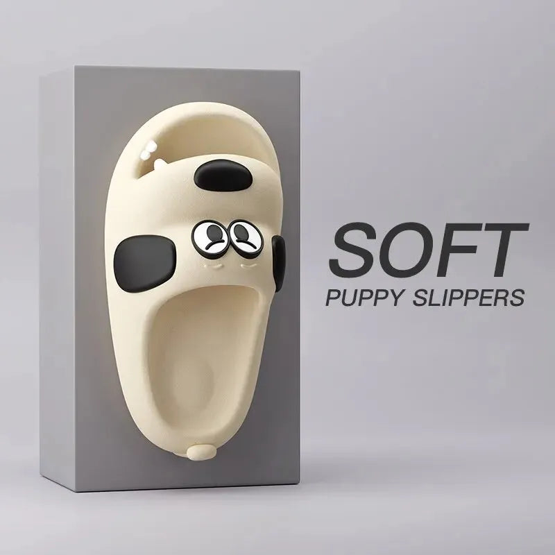 Feslishoet Catroon Dog Thick Slippers Soled Non Slip Slides Bathroom Summer Comfy Shoes Indoor and Outdoor