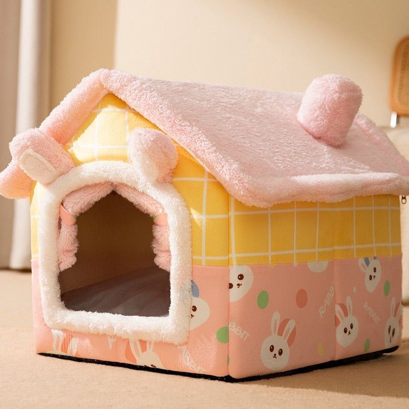 Foldable Cat House Winter Warm Chihuahua Cave Bed Cat Basket for Small Dogs Warm Mat Kennel Puppy House Deep Sleep Pet Supplies - Jointcorp