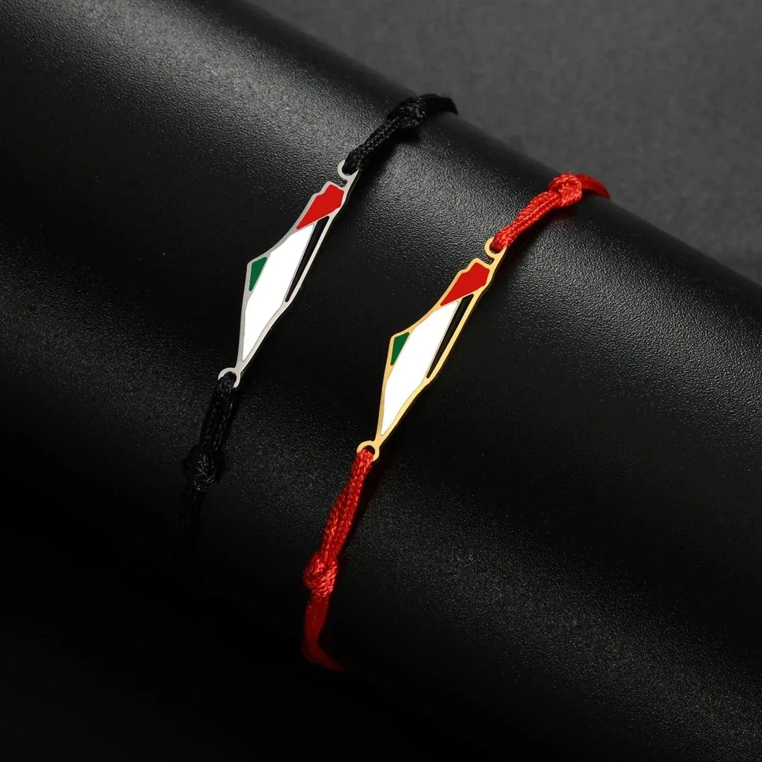 LIKGREAT Drip Oil Map Shape Stainless Steel Bracelet Double Chain Colorful Enamel High Quality Jewelry Gift for Women Men