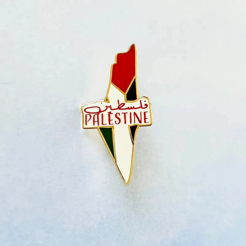 HNSP Palestinian Flag Stainless Steel Brooch For Men Women Badge Jewelry Accessories