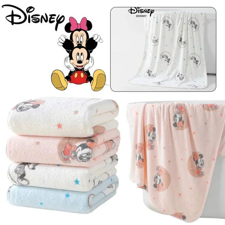 Disney Mickey Minnie Cute Cartoon Face Towel Absorbent High-density Coral Fleece Towel Quick Dry Clean Hair Hand Bathroom Towels