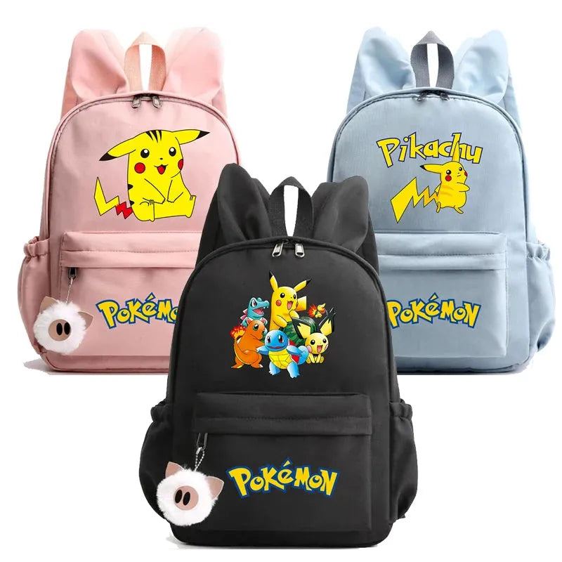 Anime Pokemon Pikachu Backpack Knapsack Kids Boy Girl Printed School Bag Teenager Student Cartoon Bookbag Outdoor Rucksack
