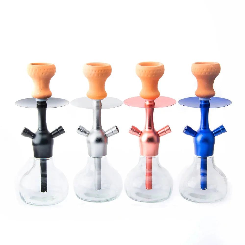 DEJAYA Glass Hookah Set Chicha Shisha Pipe Narguile Completo with Black Bag Hose Bowl Tongs Charcoal Tray Cachimba Pipa Nargile