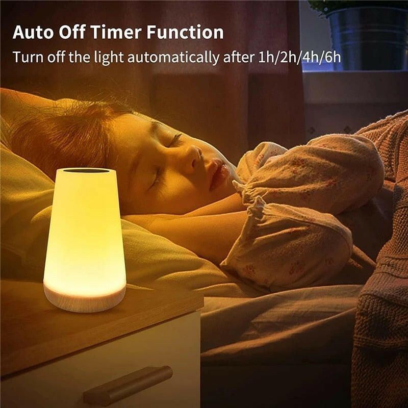 Table Lamp Bedside Lamp For Bedroom 13 Color Changing Touch Night Light RGB Remote Dimmable USB Rechargeable Portable Room Light
