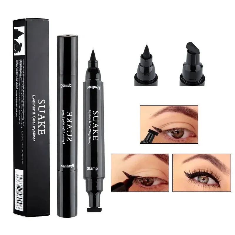 2 in 1 Wings Stamp Eyeliner Pen Double Head Seal Eyeliner Pen Lazy Man Two In One Wing Seal Eyeliner Liquid Pen Makeup Cosmetics