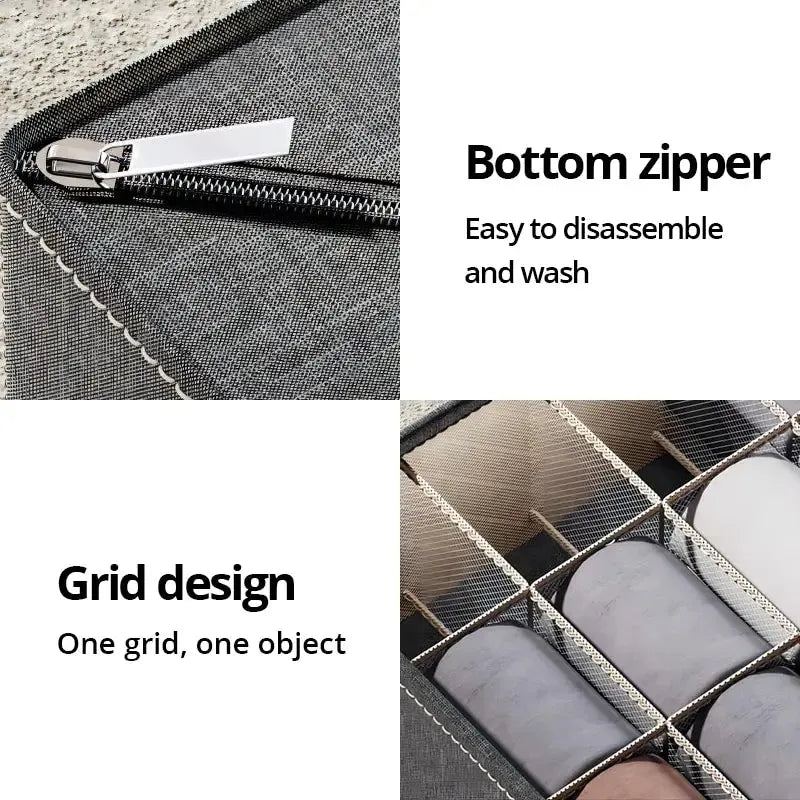 3pcs/set Dark Grey Underwear Storage Box Socks Underwear Storage Drawer Multifunctional Household Wardrobe Classification