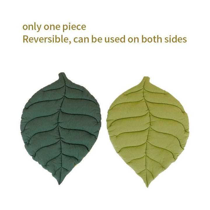 Cat Bed Mat Leaf Shape Soft Dog Bed Mat Soft Crate Pad, Machine Washable Mattress for Medium Small Dogs and Cats Kennel Pad - Jointcorp