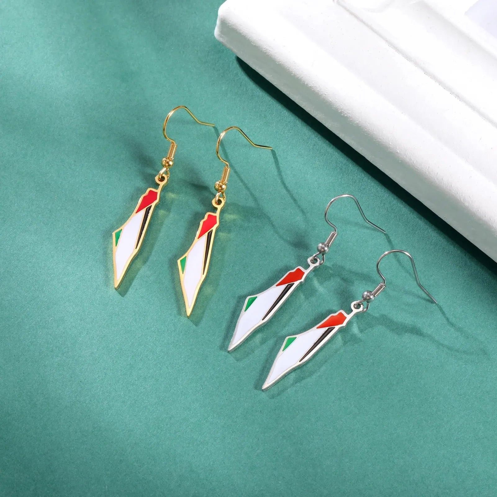 Cazador Palestine Map Earrings for Women Girls Stainless Steel Jewelry State Geography Drop Earrings Gift Wholesale Trendy 2024