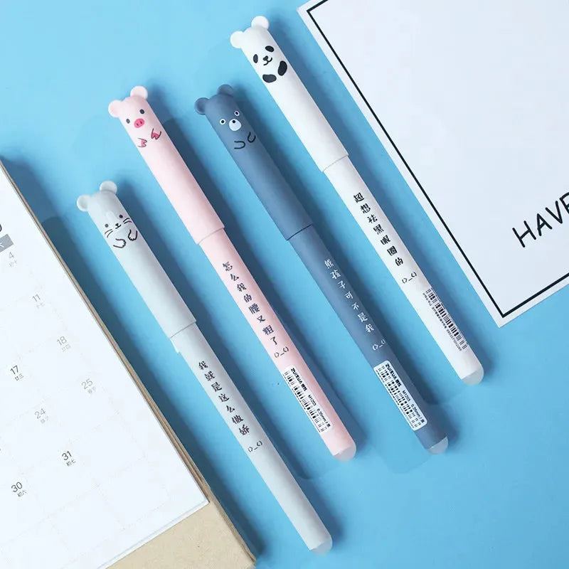 Kawaii Erasable Gel Pen Set Washable Handle Pen Grip School Stationery