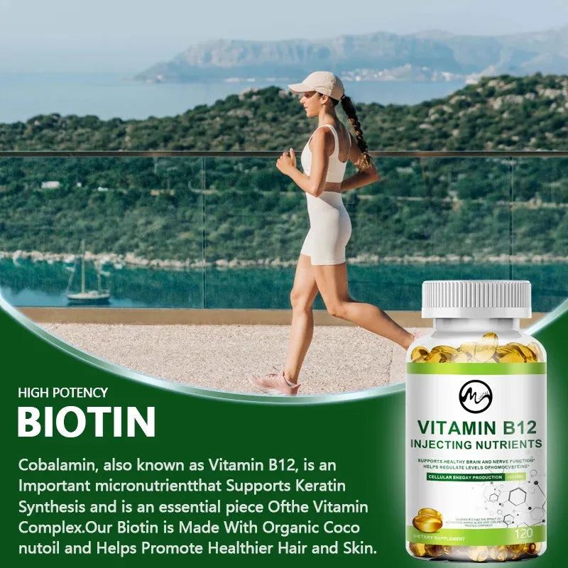 Mutsweet High Potency Vitamin B12 Methylcobalamin 1000mcg 120 Capsules Vegetarian Caps Non-GMO Gluten Free B12 Supplement Gel