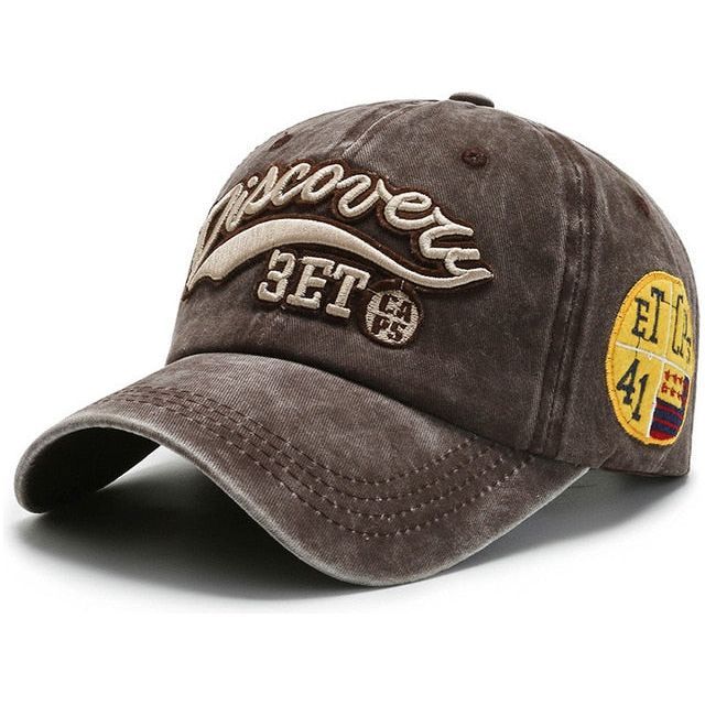 Caps for Men Baseball Cap Fashion Letter Embroidery Snapback Hat Vintage Washed Cotton - Jointcorp