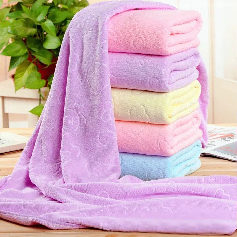70x140cm Bear Print Shower Towel Large Beach Towels Quick-drying Towel Bath Towel Absorbent Soft Comfort Microfiber Bathrobe