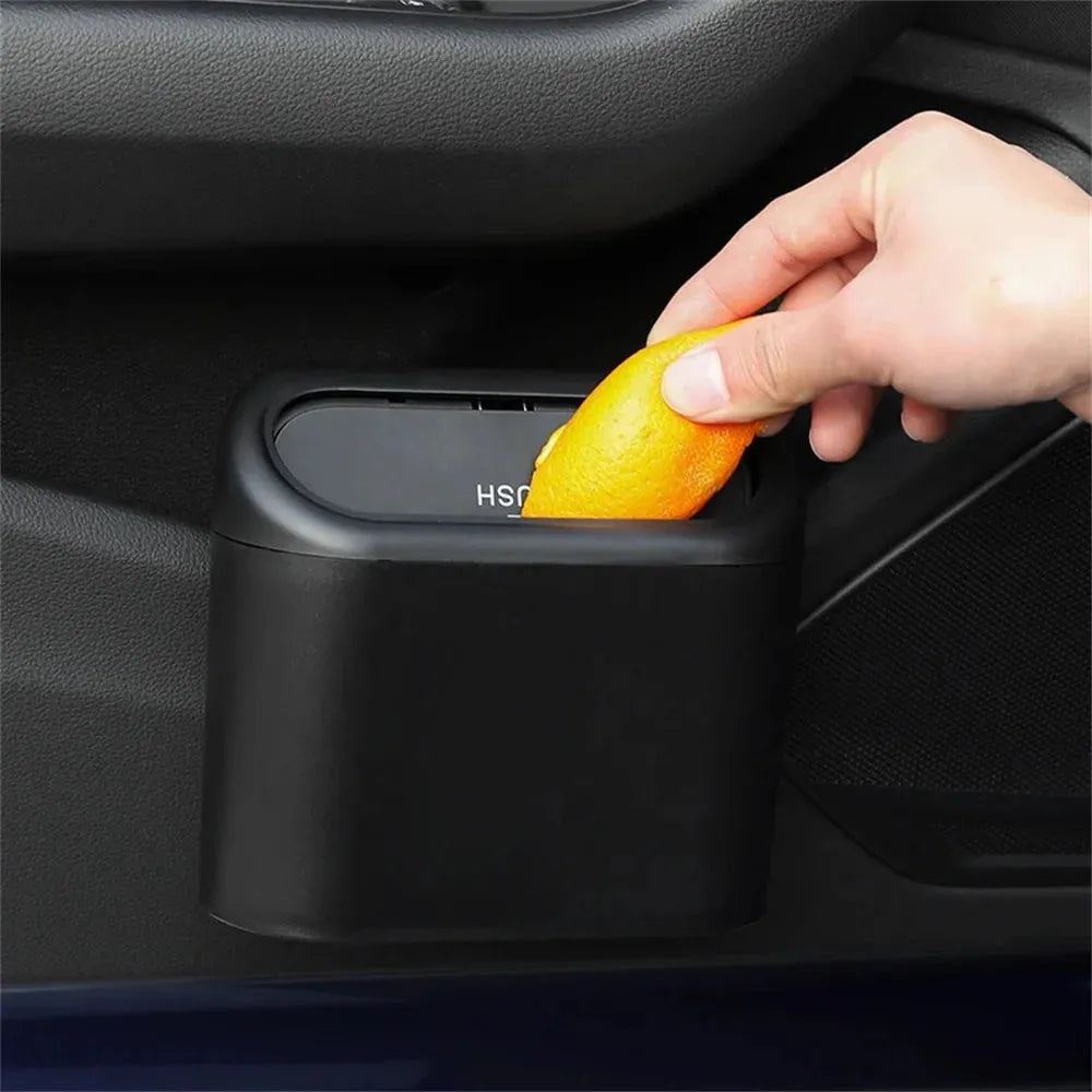 Hanging Car Trash Can Vehicle Garbage Dust Case Storage Box ABS Square Pressing Trash Bin Auto Interior Accessories For Car