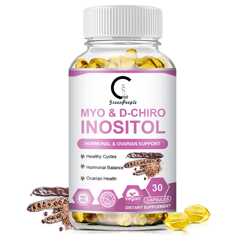 GPGP Greenpeople Myo-Inositol & D-Chiro Inositol Capsule with Folate for Ovarian Health Support and Balance Hormone Supplements