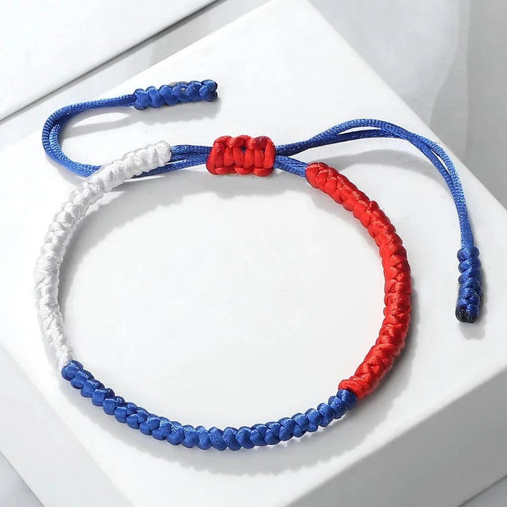 Handmade National Flag Braided Rope Bracelet Palestine Iran Country Flag Color Bangles Chain Adjustable Patriot Pulsera Jewelry