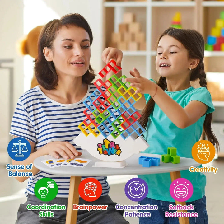 Building Block Brick Toy Balance Stacked Tetra Tower Game
