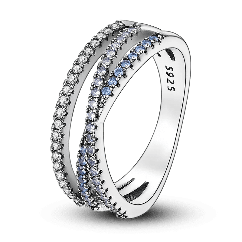 Sterling Silver Cocktail Ring Geometric Cubic Zircon for Women