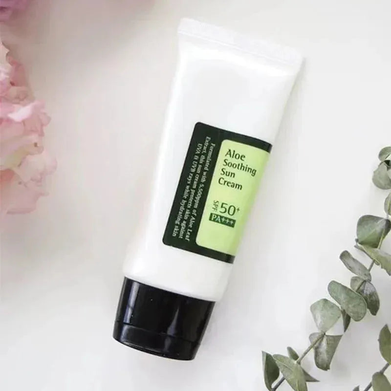 Aloe Soothing Sun Cream SPF50 Sunscreen Whitening Sun Protection UV Isolation Moisturizing Non-Greasy Korea Facial Skincare 50ml