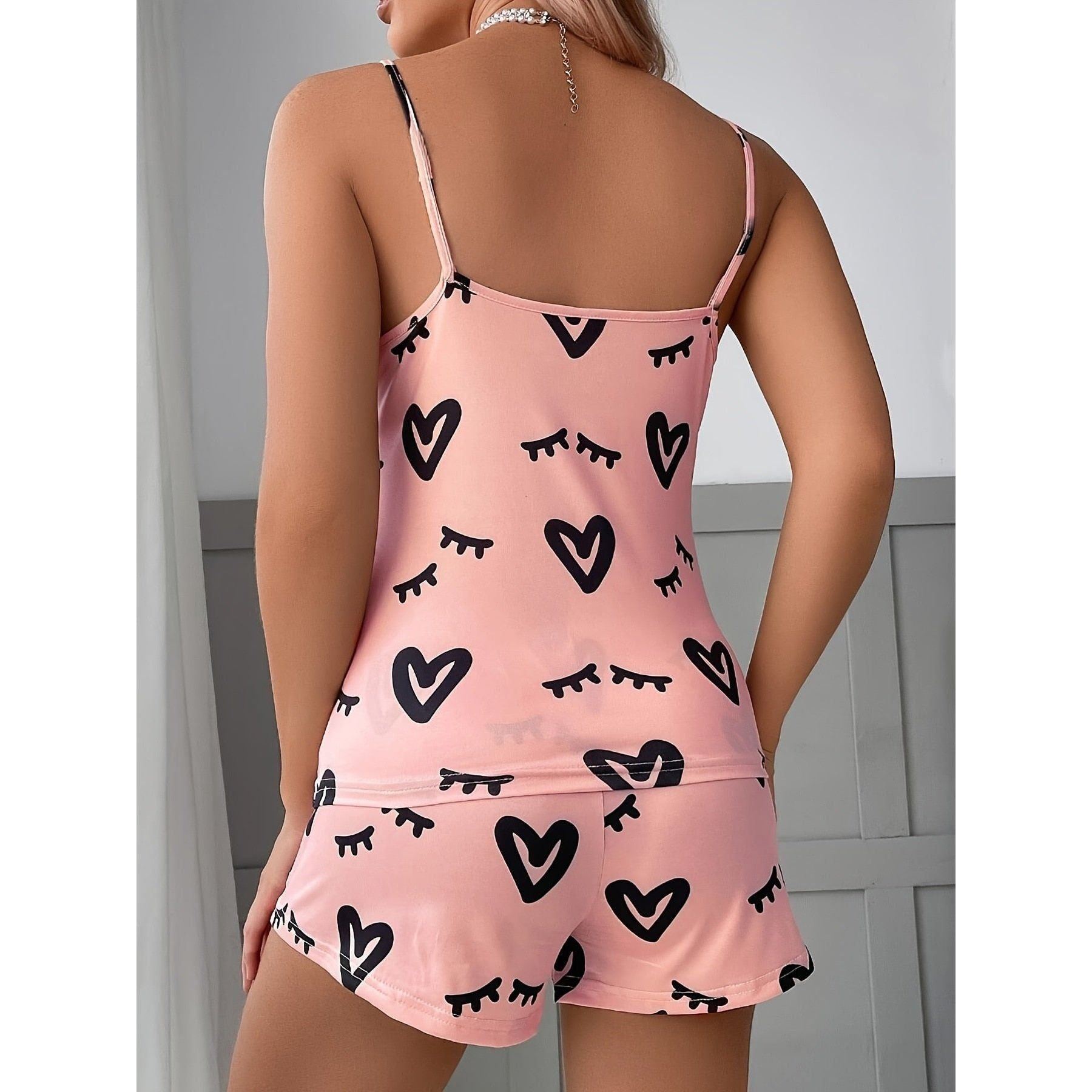 New Summer Fashion Sexy Pajama Set Women's 2 Pieces Sleepwear Pijamas Milk Silk Top and Shorts Pajamas for Women Lingerie - Jointcorp