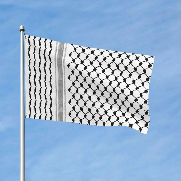 Palestinian Hatta Kufiya Folk Flag Banner Palestine Arabic Traditional Keffiyeh Design Decoration 2x3 3x5 4x6 5x8 FT Flags