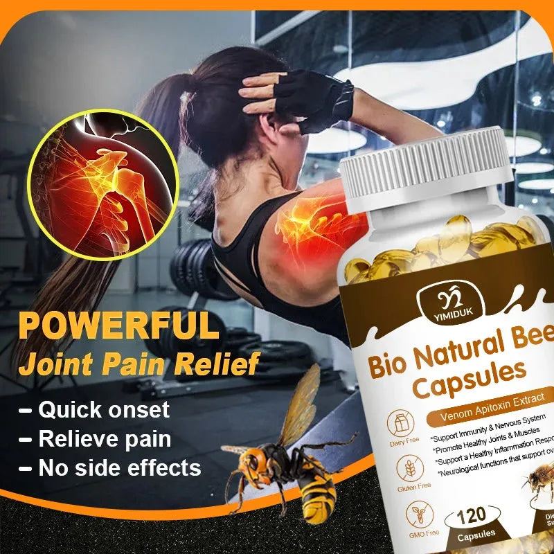 Bee Capsules Enhance Immunity Antioxidation Effectively Relieve Joint Inflammation Non-GMO 60/120 Vegetarian Capsules
