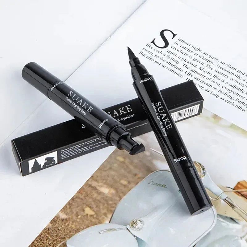 2 in 1 Wings Stamp Eyeliner Pen Double Head Seal Eyeliner Pen Lazy Man Two In One Wing Seal Eyeliner Liquid Pen Makeup Cosmetics