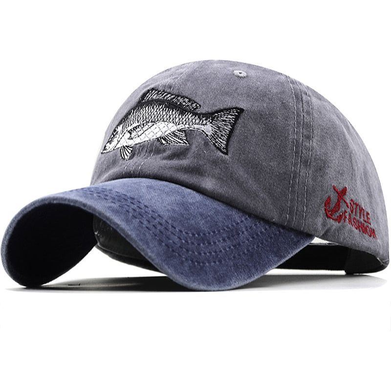 Men's Baseball Cap Snapback Fishing Embroidery Summer Fisher Brand Men Cap
