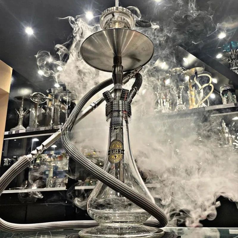 Stainless steel hookah pot Dschinni Arab hookah bar KTV with four tubes of light