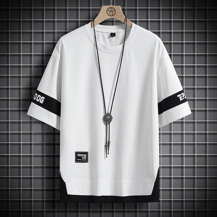 T-shirts Casual Classic Hip Hop Loose Mens Streetwear 2023 Summer Short Sleeves Black White Tshirt Tees Plus Oversize 5XL 6XL - Jointcorp