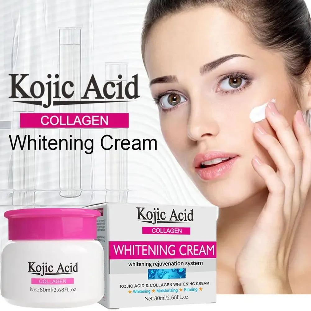 Collagen Kojic Acid Cream Facial Serum Moisturizing Nourish Damaged Bright Cream For Skin Care Repair Kojic Acid Face Cream 80ml