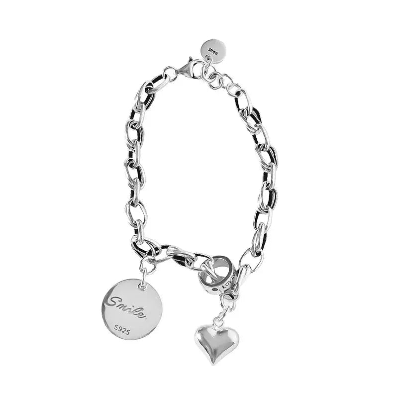 Bracelet for Women Vintage Geometric Heart Love Lucky Punk Jewelry