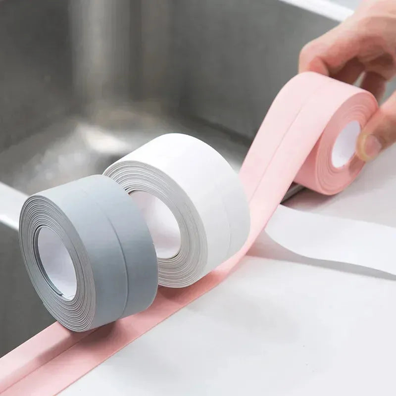 2023 New Bathroom Kitchen Shower Sink Bath Sealing Strip Tape Caulk Strip Self Adhesive Waterproof Wall Sticker Sink Edge Tape