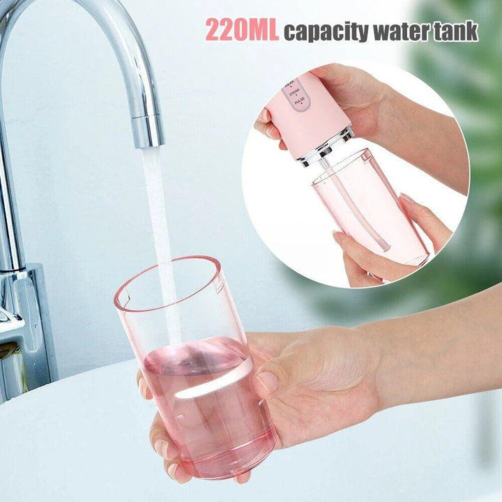 Oral Irrigator Portable Dental Water Flosser USB Rechargeable Jet Floss Tooth Pick 4 Jet Tip 220ml 3 Modes