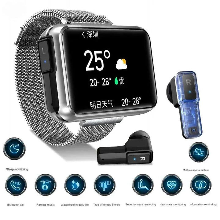 2024 New TWS Wireless BT Headset Smart Watch Women Men 1.4 Inch Blue Tooth Call Fitness Music Sports Smartwatches 2 in 1