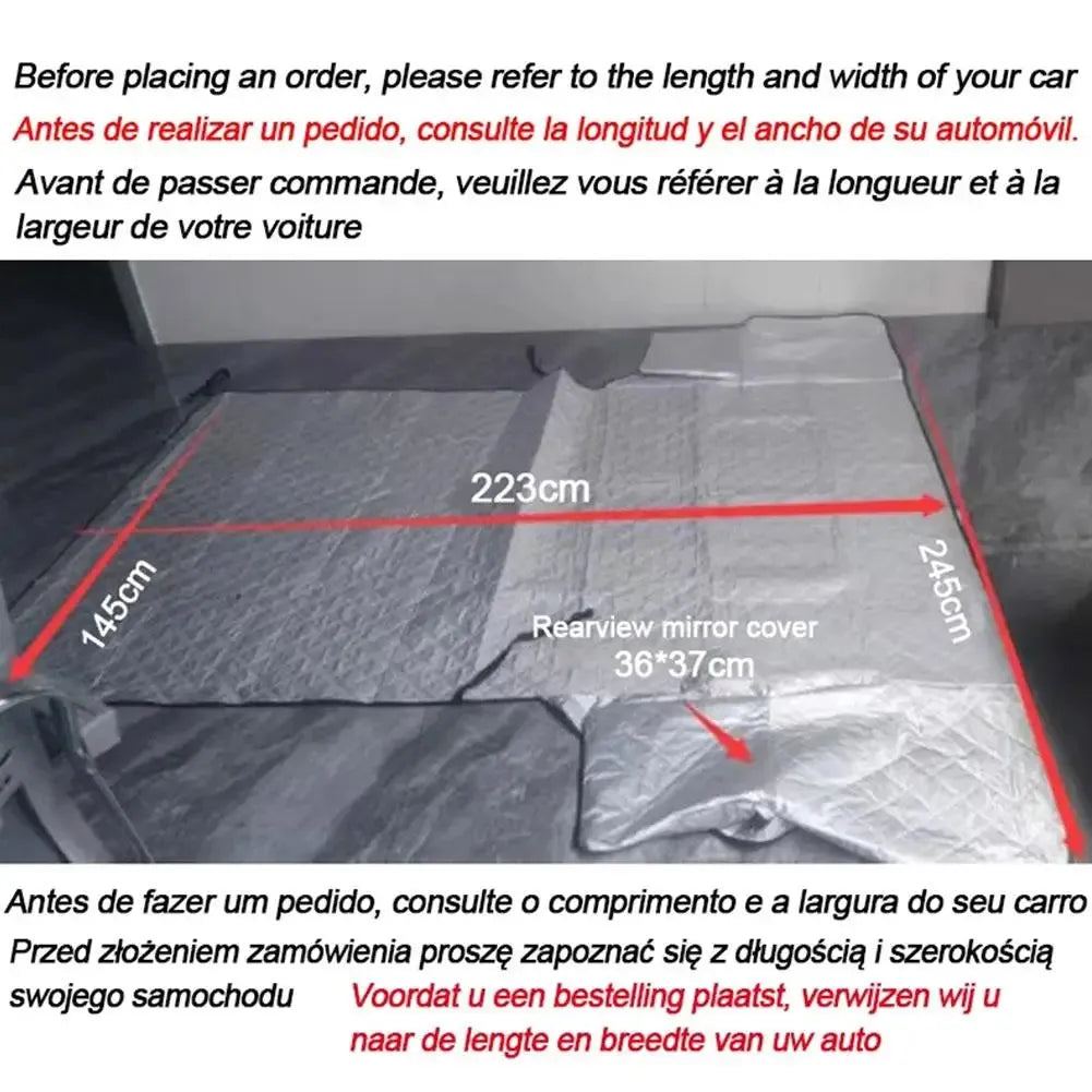 Universal 7-layer Thick Car Snow Cover Extra Large Car Windshield Hood Protection Cover Snowproof Anti-Frost Sunshade Protector