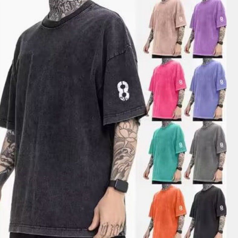Men's Round Neck Distressed Short-sleeved T-shirt - Jointcorp