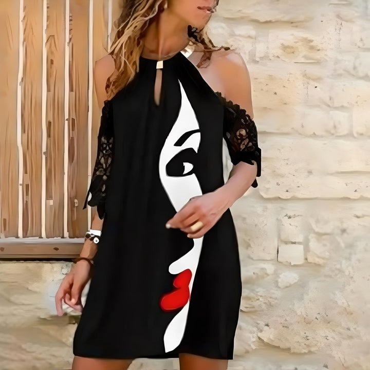 Women's New Positioning Flower Sling Slim Long-Sleeved A-Line Skirt