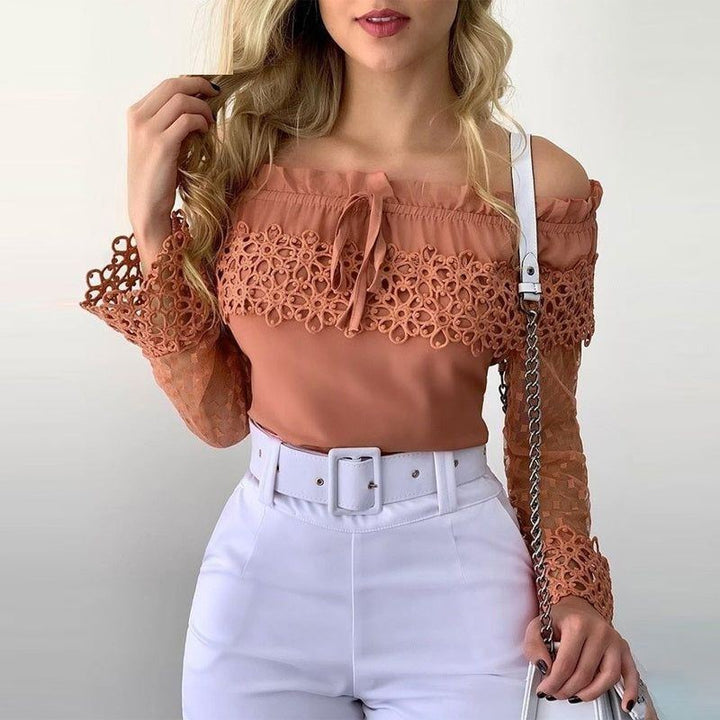 Women's New Summer Off Shoulder Lace Top - Jointcorp