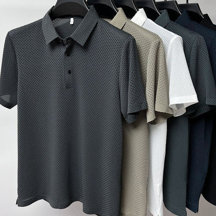 Mesh Ice Silk Short Sleeve T-shirt Mens Clothing - Jointcorp