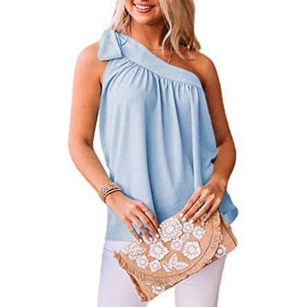 Women's Summer New Asymmetric One-shoulder Vest Slim Top
