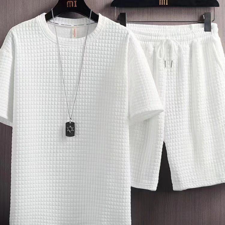 Summer Half Sleeves T-shirt Shorts New Two-piece Suit Casual Simple Men's Clothing - Jointcorp