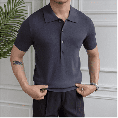 Solid Color Slim Fitting Short Sleeved POLO Shirt - Jointcorp