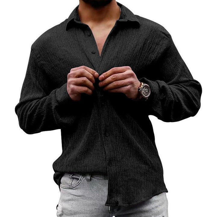 Loose Plus Size Solid Color Shirt Lapel Long Sleeve Casual Shirt - Jointcorp