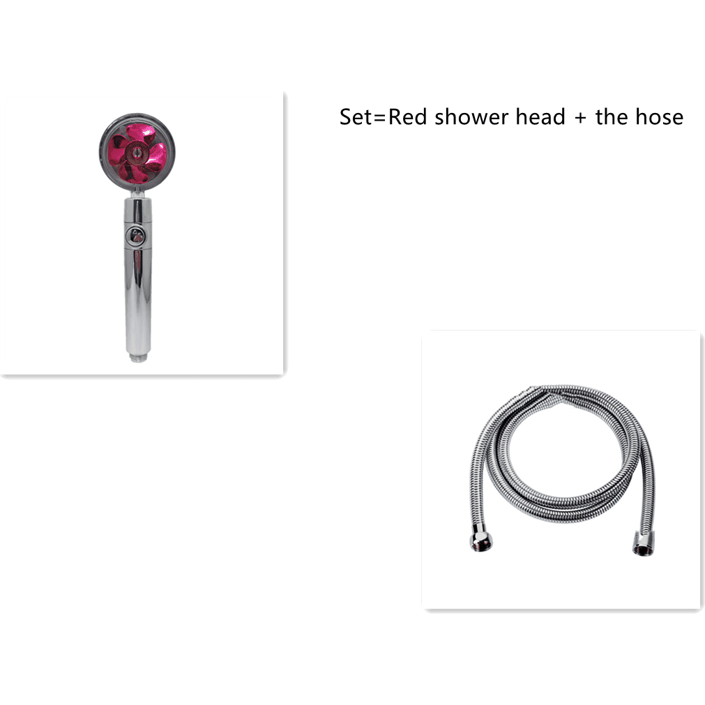 Shower Head Water Saving Flow 360 Degrees Rotating With Small Fan ABS Rain High Pressure Spray Nozzle Bathroom Accessories