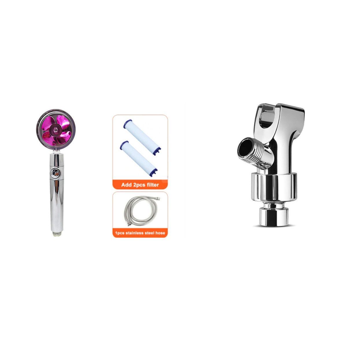 Shower Head Water Saving Flow 360 Degrees Rotating With Small Fan ABS Rain High Pressure Spray Nozzle Bathroom Accessories
